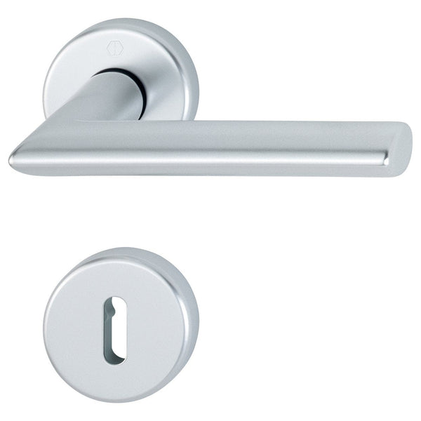 Stockholm Lever Handle on Rose - Stainless Steel