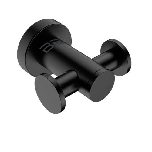 Double robe hook - black