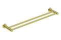 Double towel rail - 1100mm brushed brass