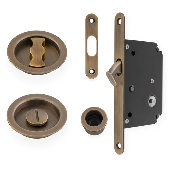 AW110 RADIUS Sliding Door Set - Solid Brass