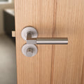Hurricane Plain door lever on rose - solid brass