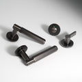 Spitfire HEX door lever on rose - solid brass