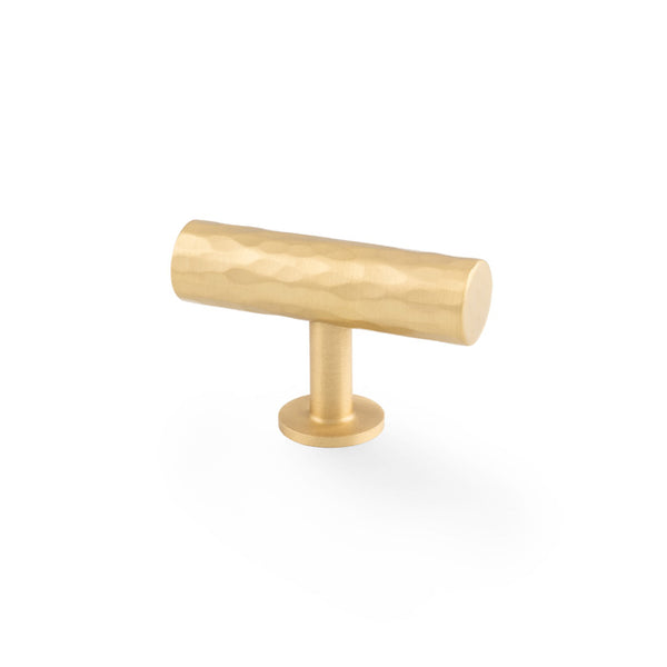 Leila HAMMERED cabinet T-Bar - solid brass
