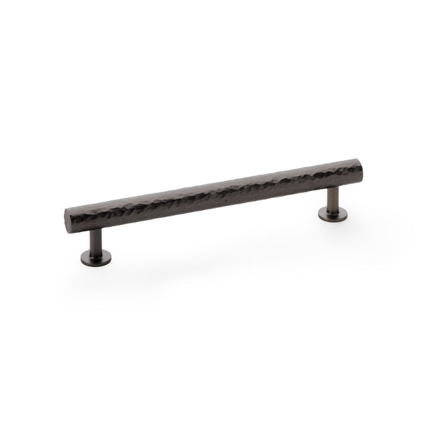 Leila Hammered Cabinet Pull Handle (solid brass) C160mm (L196mm) - Dark bronze
