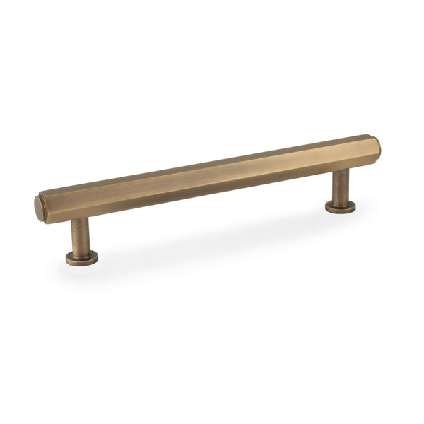 Vesper Hex Cabinet Pull Handle (solid brass) - antique brass