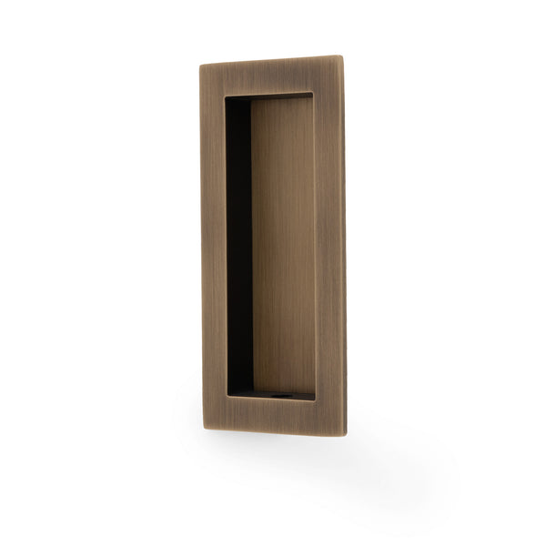 AW911-100 Rectangle Recess Flush Pull - Solid Brass