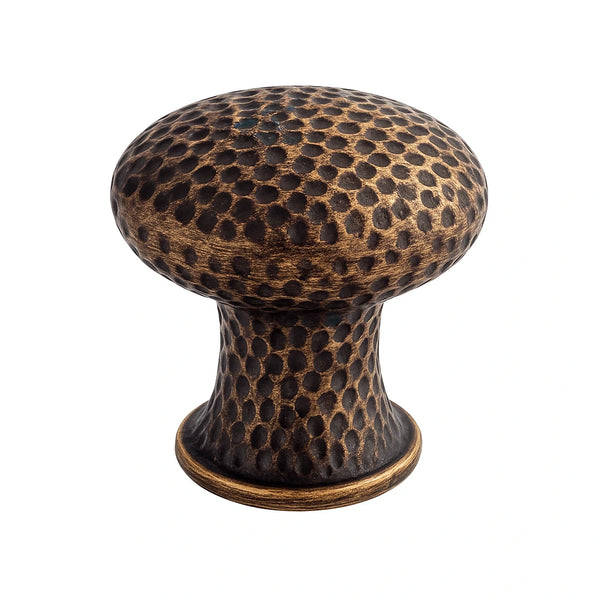Hammered bronze cabinet knob 33mm