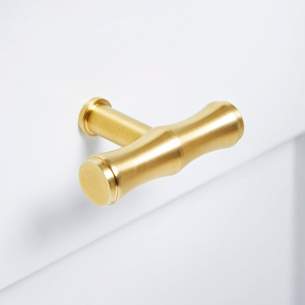 Crispin BAMBOO Cabinet T-Bar - solid brass