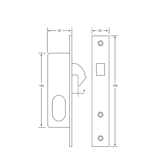 22MM Hook Lock and Drop Bolt Cylinder Gate Lock