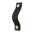 Black leather cabinet hande