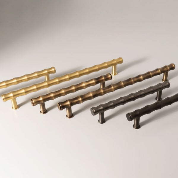 Crispin BAMBOO Cabinet Pull Handle - solid brass