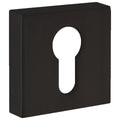 Black square escutcheon - cylinder cut-out for doors