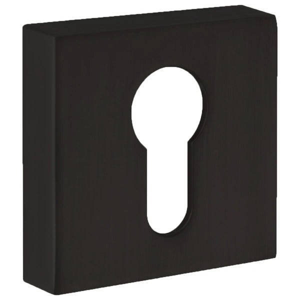 Black square escutcheon - cylinder cut-out