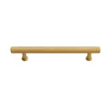 Gold cabinet handle on a white background