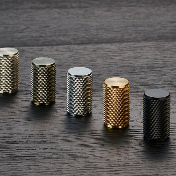KNURLED cabinet knob D18mm - solid brass