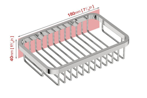 Stainless steel soap basket - polished