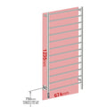 Natural 12 Bar 650mm Straight Heated Towel Rail with TDC Timer.