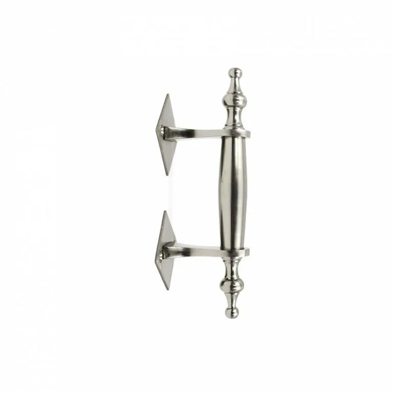 Door pull handle on diamond rose - Satin nickel (Various sizes)