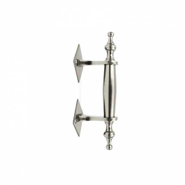 Door pull handle on diamond rose - Satin nickel (Various sizes)