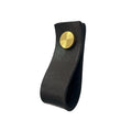Black leather cabinet hande