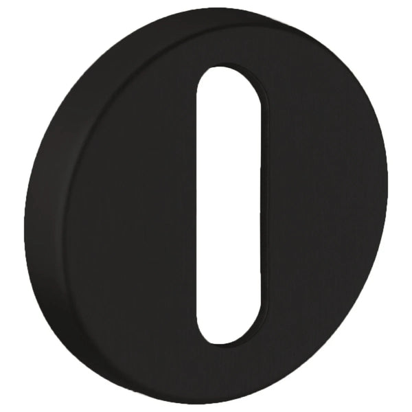 Black round escutcheon - keyhole cut-out