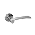 Solid lever door handle on rose 