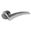 Solid lever handle on rose with escutcheons
