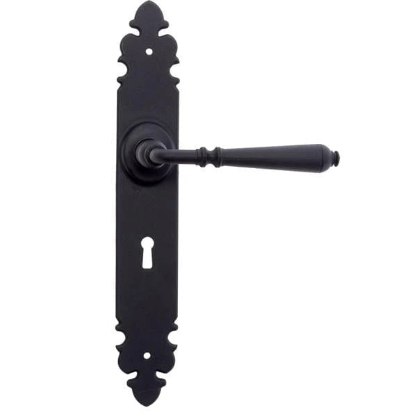 Victorian black iron door handle - Toulon – Handleco.SA