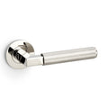 Hurricane KNURLED door lever on rose - solid brass