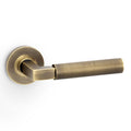 Hurricane Plain door lever on rose - solid brass