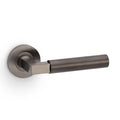 Hurricane Plain door lever on rose - solid brass