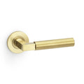 Hurricane Plain door lever on rose - solid brass