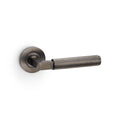 Hurricane REEDED door lever on rose - solid brass