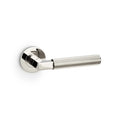 Hurricane REEDED door lever on rose - solid brass