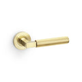 Hurricane REEDED door lever on rose - solid brass
