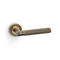 Spitfire REEDED door lever on rose - solid brass