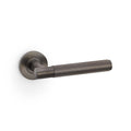 Spitfire REEDED door lever on rose - solid brass