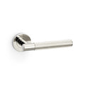 Spitfire REEDED door lever on rose - solid brass