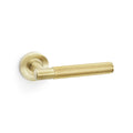 Spitfire REEDED door lever on rose - solid brass