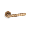 Bamboo door lever on rose - solid brass
