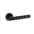 Bamboo door lever on rose - solid brass