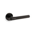 Kingston KNURL door lever on rose - solid brass