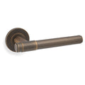 Kingston Plain door lever on rose - solid brass