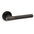 Kingston Plain door lever on rose - solid brass