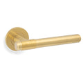 Kingston Plain door lever on rose - solid brass