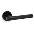 Kingston REEDED door lever on rose - solid brass