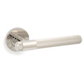 Kingston REEDED door lever on rose - solid brass