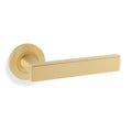 Jesper door lever on rose - solid brass