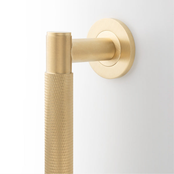 AW500 Spitfire Knurled Door Pull Handle - Solid Brass