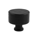 Solid brass hammered cabinet knob - Black
